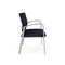 Lesro Newport 2 Seat Tandem Seating Metal Frame No Center Arms, Silver, OH Navy Upholstery NP1501 - alternate 3